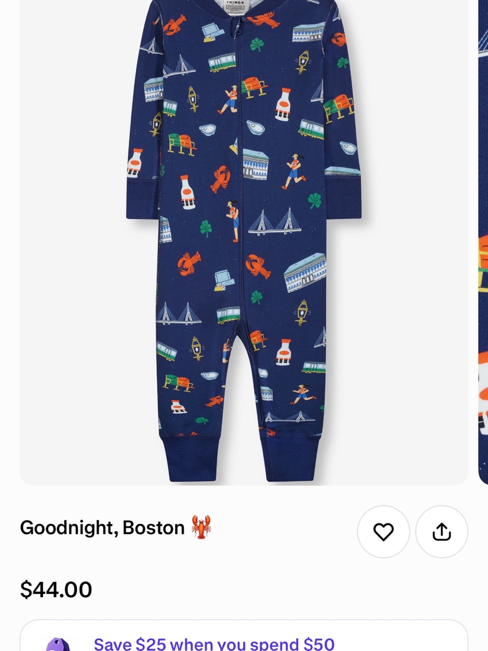 Cityscape Navy Kids Footed One-Piece Pajama